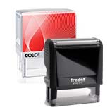 Self-inking stamp with text