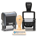 stamp with standard texts, self-inking stamp + wooden stamp.